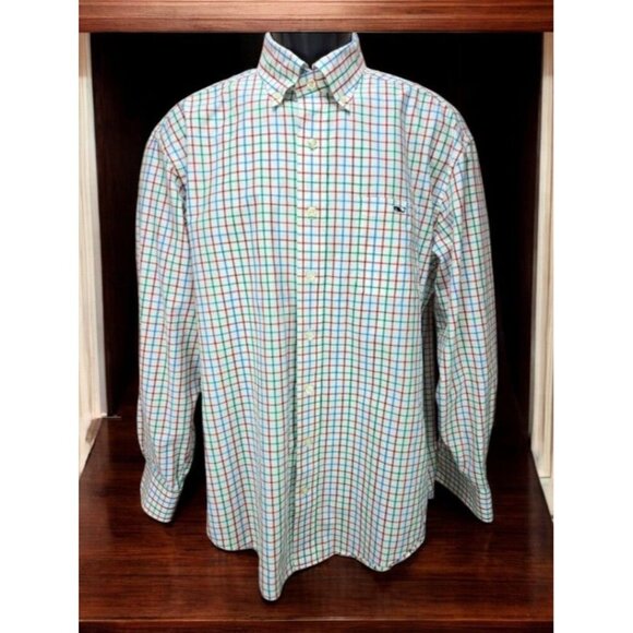 Vineyard Vines Mens Tucker Check Long-Sleeve Dress Shirt Large - Picture 1 of 7